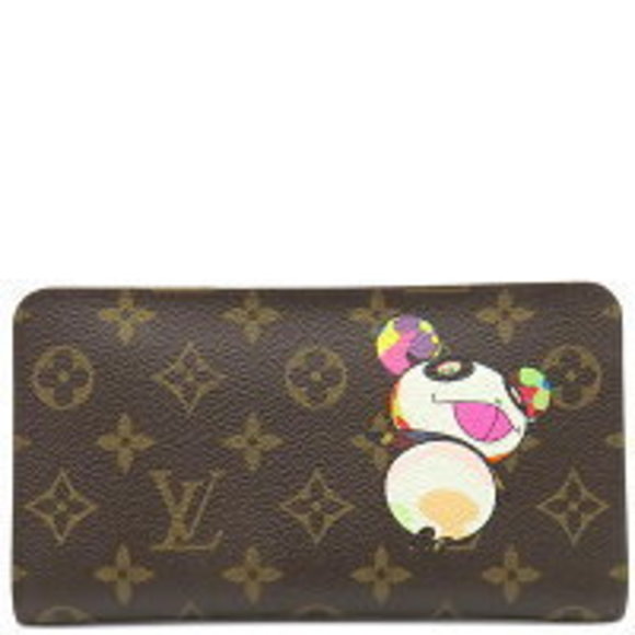 Louis Vuitton Porte Monnaie Zip Long Wallet Brown Takashi Murakami Panda - Picture 1 of 9
